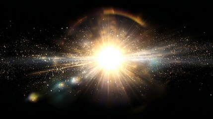 Wall Mural - Cosmic Explosion: Bright Starburst in Dark Space