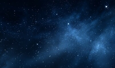 Wall Mural - Dark Blue Night Sky with Sparkling Stars and Nebula