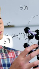Poster - Animation of mathematical formulae over smiling schoolboy