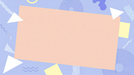 Aufkleber - A pastel geometric background with a central frame provides space for text or graphic elements in a modern design.