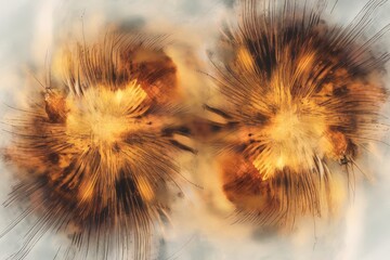 Poster - Abstract botanical composition creating a mesmerizing dance of energy and light