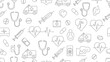 © yusuf241453 - A repeating pattern of medical icons, including stethoscopes, syringes, and ambulances, on a white background.