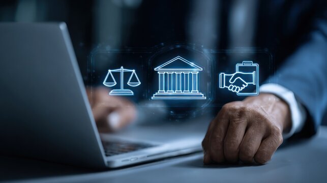 Digital legal concepts on laptop