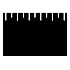 Poster - Black rectangular shape with evenly spaced vertical lines along the top edge