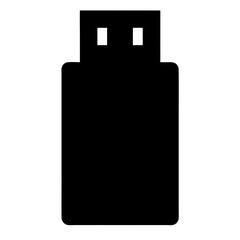 Poster - Simple isolated silhouette of a USB flash drive on a white background
