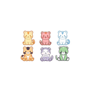 animal stickers with Thai phrases, sticker set for messaging app