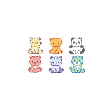 animal stickers with Thai phrases, sticker set for messaging app