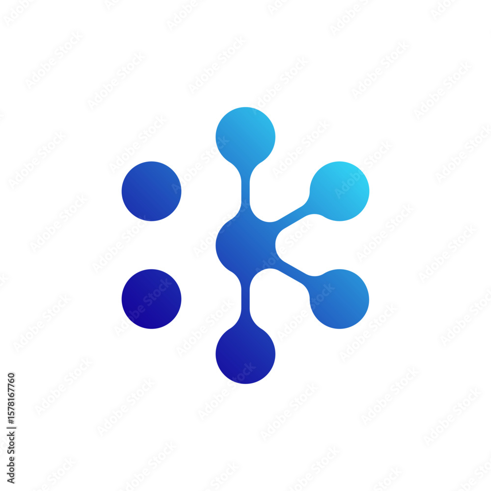 Abstract blue network logo with connected circular nodes, forming a central hub and radiating connections, symbolizing connectivity and data flow