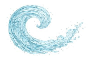 Poster - Swirling, dynamic water splash creating a visually appealing arc against a transparent background