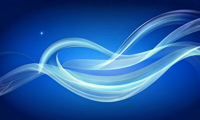 Fototapete - Blue background with smooth, curved lines, simple shapes, minimalistic design, glowing lights, gradients, vector graphics, 