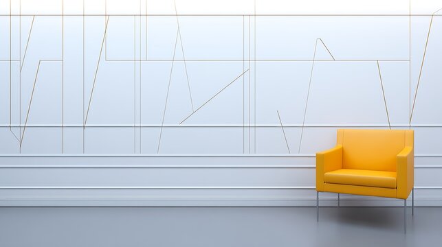 Minimalist interior design with a bright chair
