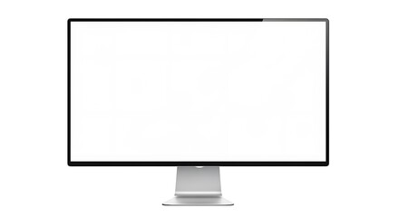 Poster - A modern computer monitor with a blank white screen, isolated on a white background, ready for creative design or displaying digital content