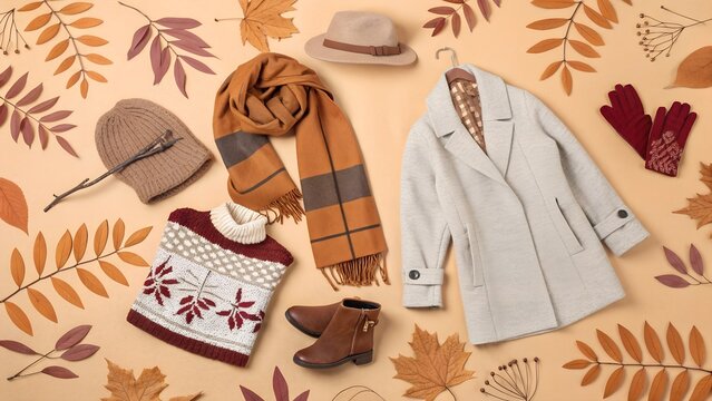 banner for autumn sale with stylish clothes