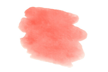 Leinwandbilder - Vivid coral watercolor splash spreading across transparent backdrop, adding artistic flair to graphic compositions
