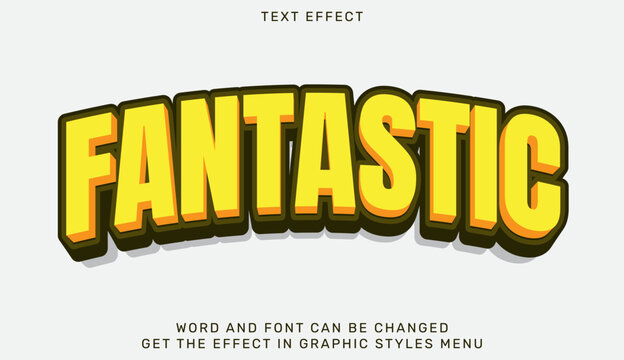 Fantastic text effect in 3d style. Text emblem for advertising, branding, business logo