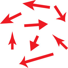 Poster - Collection of red arrows pointing in various directions  png