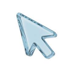 Poster - Blue Glass Arrow Cursor Icon on Transparent Background