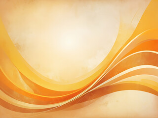 Poster - Warm Orange Abstract Background: Modern Art with Glowing Light and Flowing Lines,AI
