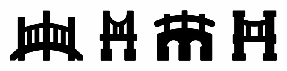 Poster - Bridge illustration. Bridge icon vector set. Design for business. Stock vector.