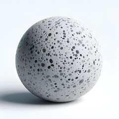 Aufkleber - Studio shot of a speckled sphere resting on a white surface, creating a minimalist composition.
