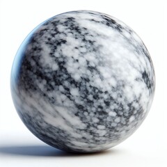 Aufkleber - Smooth sphere exhibits a captivating marble texture with swirling patterns of gray and white hues.