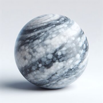 Abstract orb with swirling grey, white, and black patterns evokes a sense of cosmic wonder.