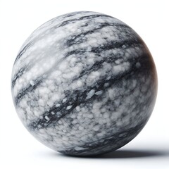 Aufkleber - Smooth sphere displays intricate patterns of dark grey veining on a pale, white background surface.