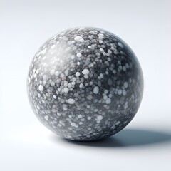 Aufkleber - Textured sphere with mottled grey and white pattern casts soft shadows, isolated on clean backdrop.
