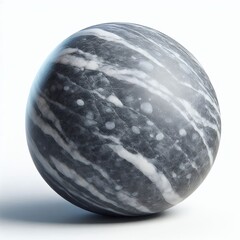 Aufkleber - Smooth marble sphere showcases intricate gray and white veining on a clean, minimalist background.
