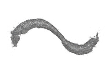 Poster - Shimmering silver wave curving into infinity symbol, gleaming against transparent backdrop with sleek, contemporary aesthetic