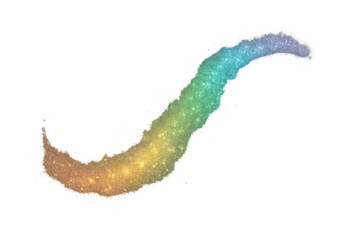 Poster - Wavy rainbow glitter trail sparkling on transparent background, perfect for adding a touch of magic to any project