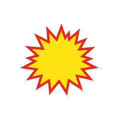Poster - Yellow Starburst with Red Outline on Black isolated on a transparent background image