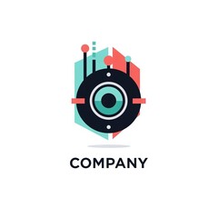 Poster - Abstract tech logo design with drone shape, modern tech concept illustration