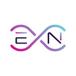 © Imam - An abstract DNA-like structure in a gradient from pink to blue holds the letters 'E' and 'N,' symbolizing genetic or technological innovation