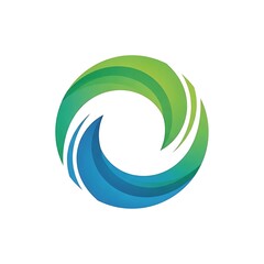 Poster - Abstract circular design with blue and green gradient color, modern logo