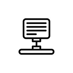 Poster - Simple computer icon design, flat style, monitor screen, information display