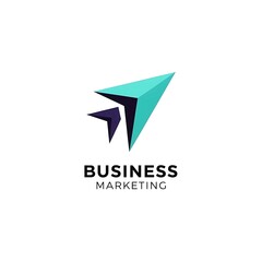 Poster - Abstract business marketing logo with arrow shapes direction and growth