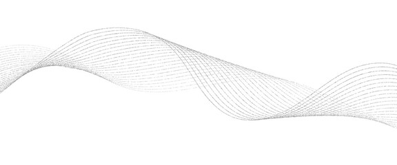 Poster - Vector abstract black smooth wave on a white background technology wave line for banner, template, wallpaper background with wave design.