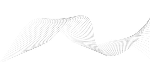 Poster - Vector abstract black smooth wave on a white background technology wave line for banner, template, wallpaper background with wave design.