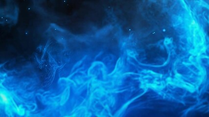 Aufkleber - Blue energy flowing in a dark and glowing space background