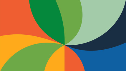 Poster - Abstract colorful swirl design featuring various vibrant and contrasting shapes