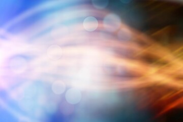 Poster - Flat design swirling light with bokeh glowing over transparent backdrop, blending blue to gold