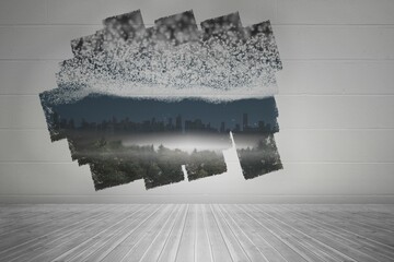 Poster - Display on wall showing city view beneath stars