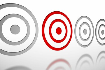 Poster - Red and grey target pattern