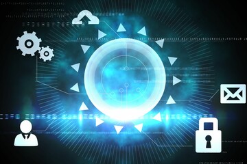 Poster - Blue and black interface menu