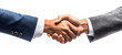 © Nazmun - Two businessmen shaking hands in a formal agreement, isolated on white isolated on transparent background