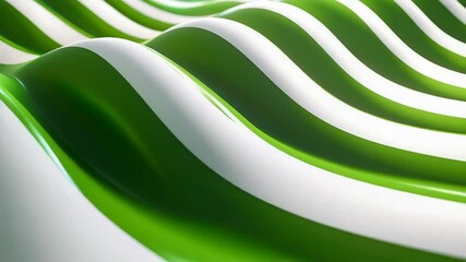 Aufkleber - Green and white stripes creating wavy pattern background