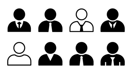 Fototapete - Vector art of a set of diverse user icons representing people isolated on white background