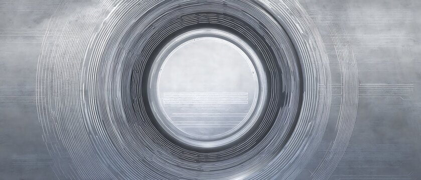 Abstract concentric circle pattern in grayscale