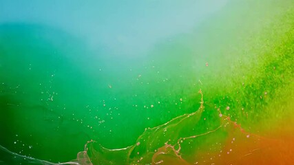 Aufkleber - Green and yellow liquid paint splashing on gradient background